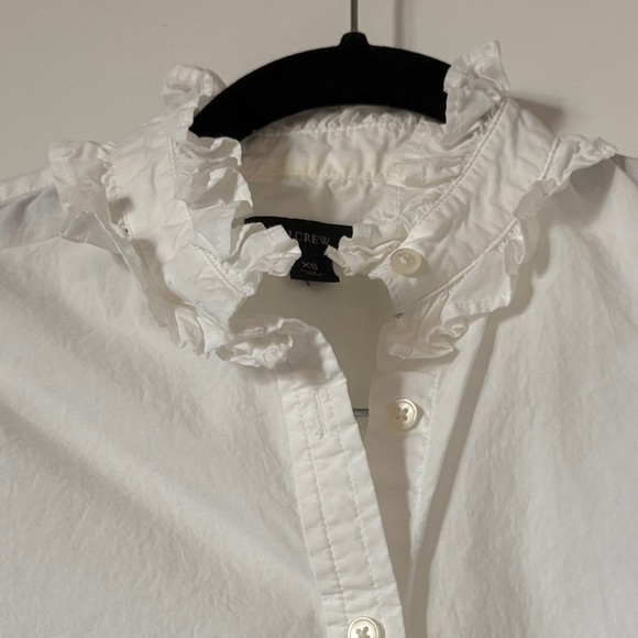 J. Crew Ivory Ruffled Blouse - Picture 3 of 6